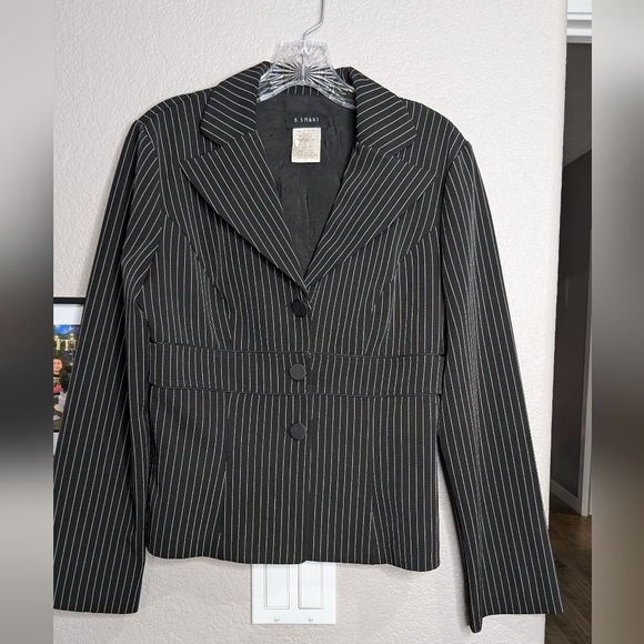 B. Smart Charcoal Pinstripe Blazer - Picture 3 of 12